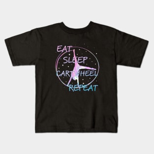 Eat Sleep Cartwheel Repeat Gymnast Girl Kids T-Shirt